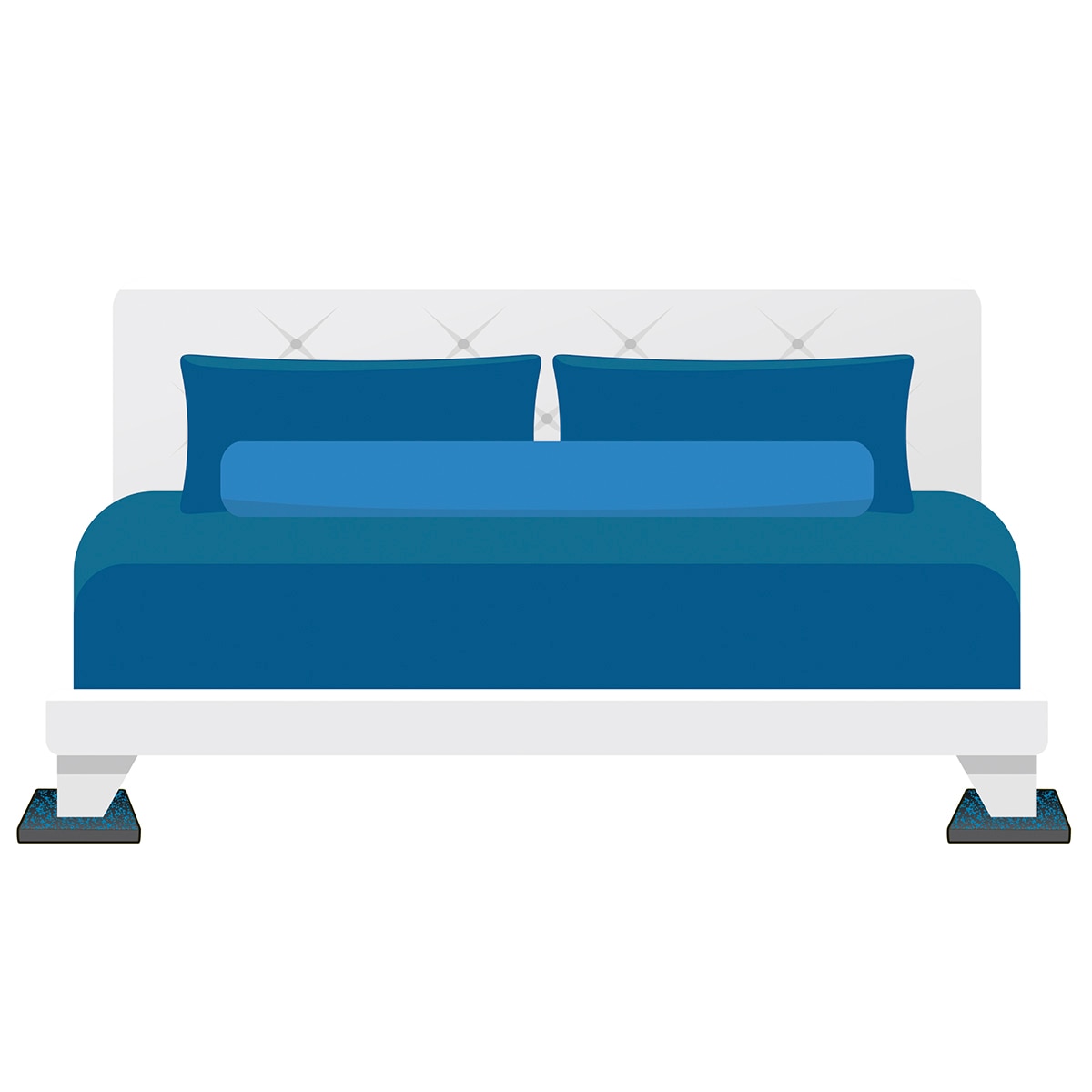 4 almohadillas antivibraciones cuadradas Mottez Gris / Azul-5