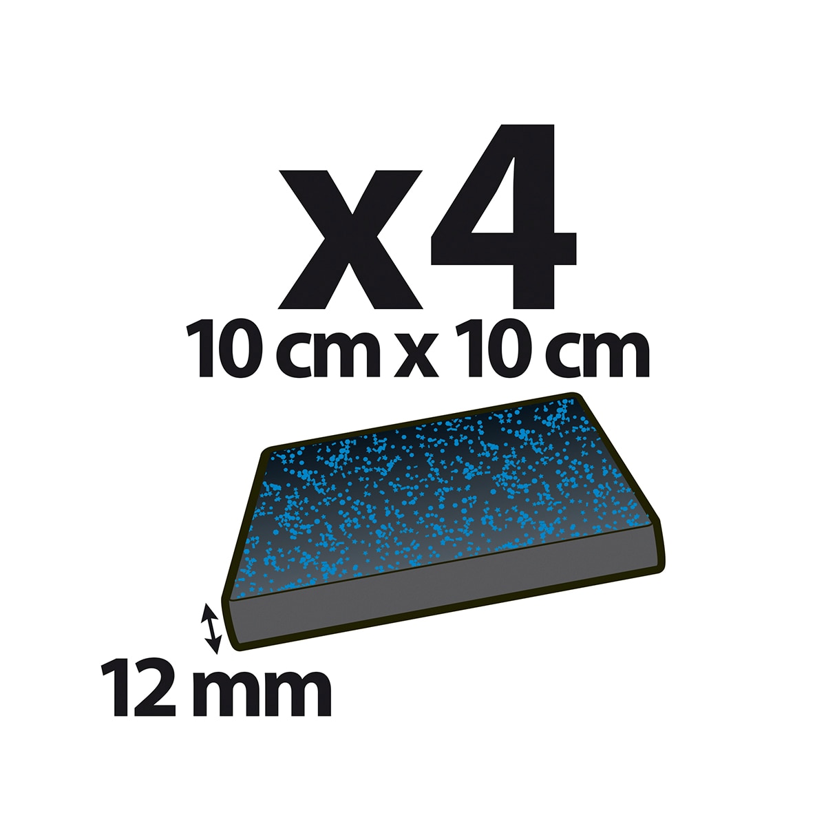 4 almohadillas antivibraciones cuadradas Mottez Gris / Azul-7