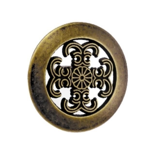 Imagen 0 de Pomo Zamak Cuero Viejo Cruz Labrado Ø 37 mm