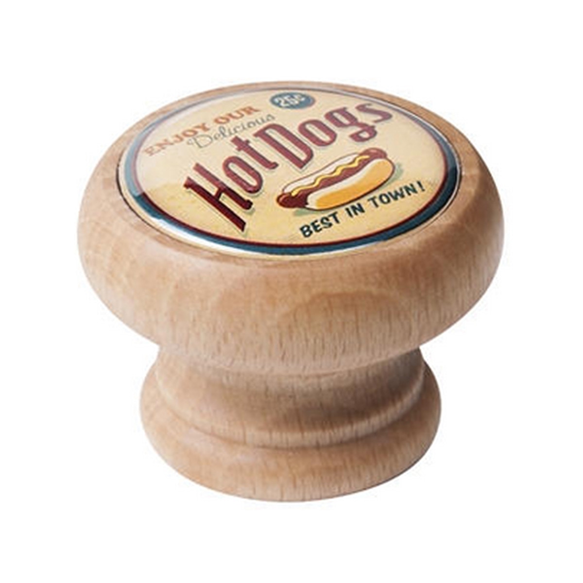 Imagen 0 de Pomo Madera Tintada Natural Hot Dog