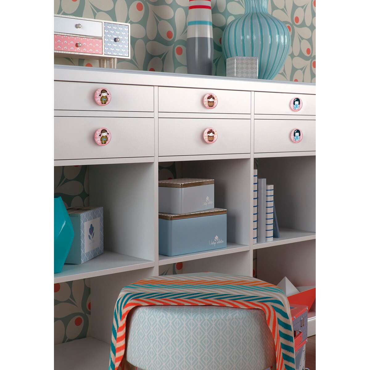 Pomo ABS Redondo Chinita Rosa / Marrón-2