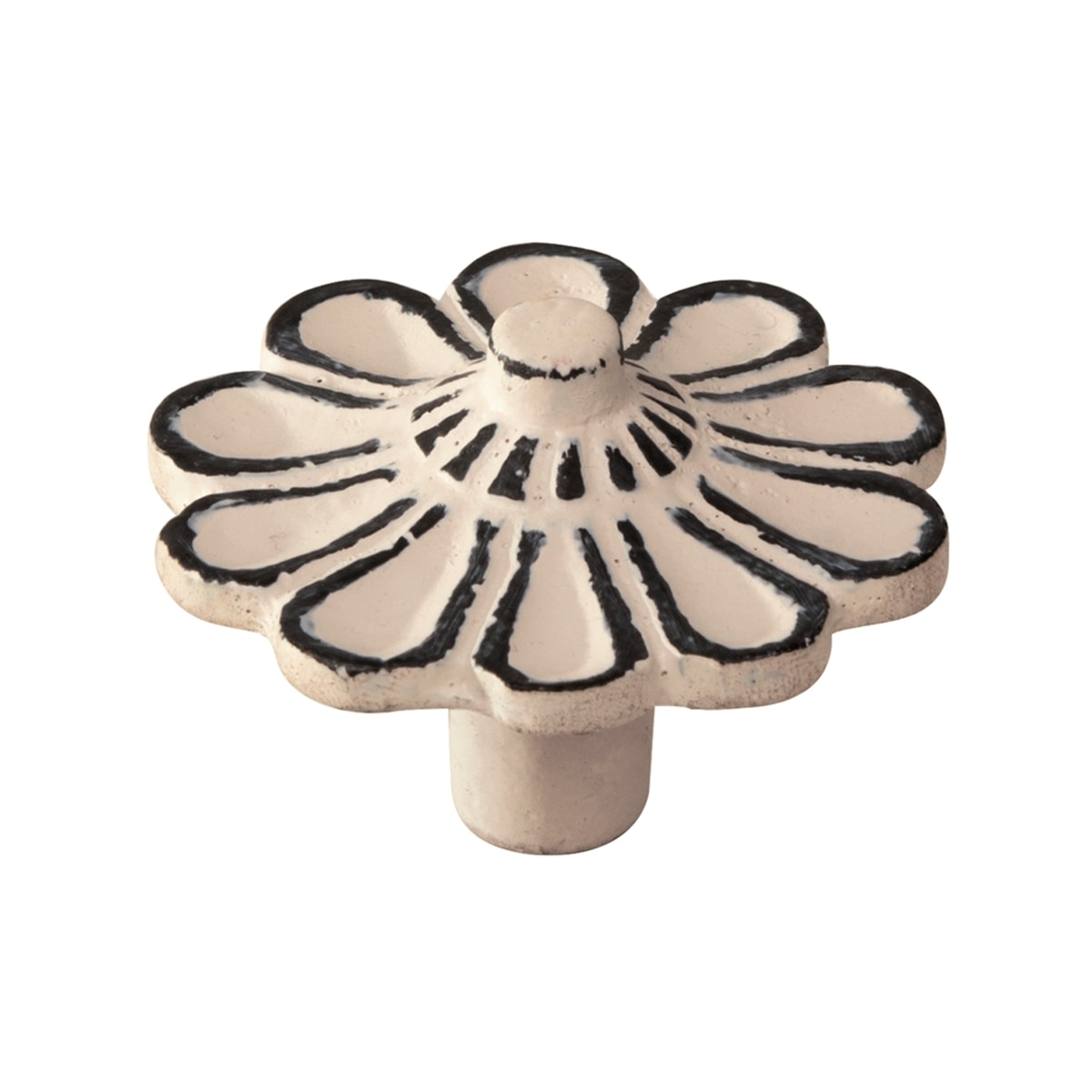 Pomo Zamak Acabado Hierrro Envejecido con Pátina Beige Flor Beige-1