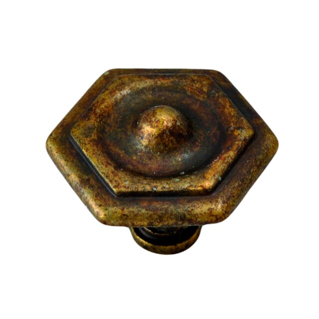 Imagen 0 de Pomo Zamak Hexagonal Acabado Bronce Envejecido 32 mm