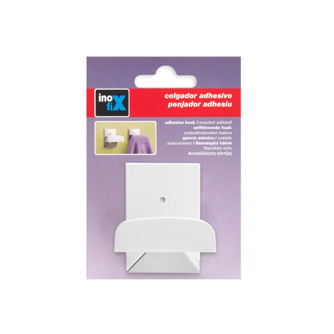 Colgador Adhesivo Metal/Plástico Estándar Blanco-2