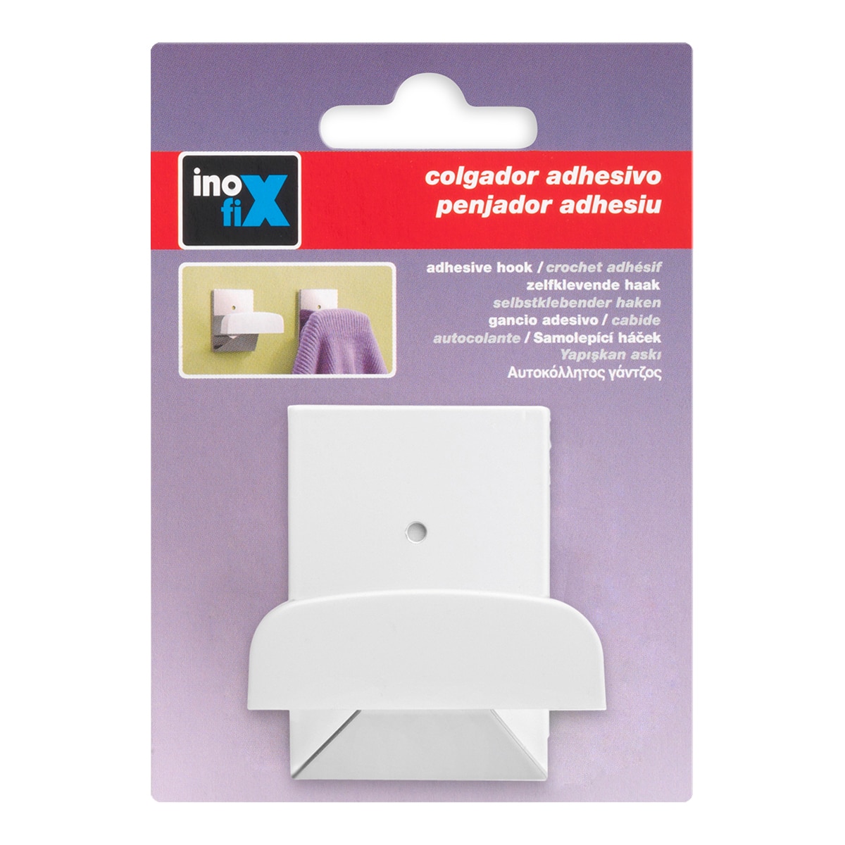 Colgador Adhesivo Metal/Plástico Estándar Blanco-3