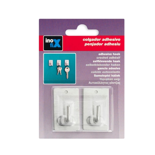 Colgador Adhesivo Basic Mini - 2 Uds Acero-2