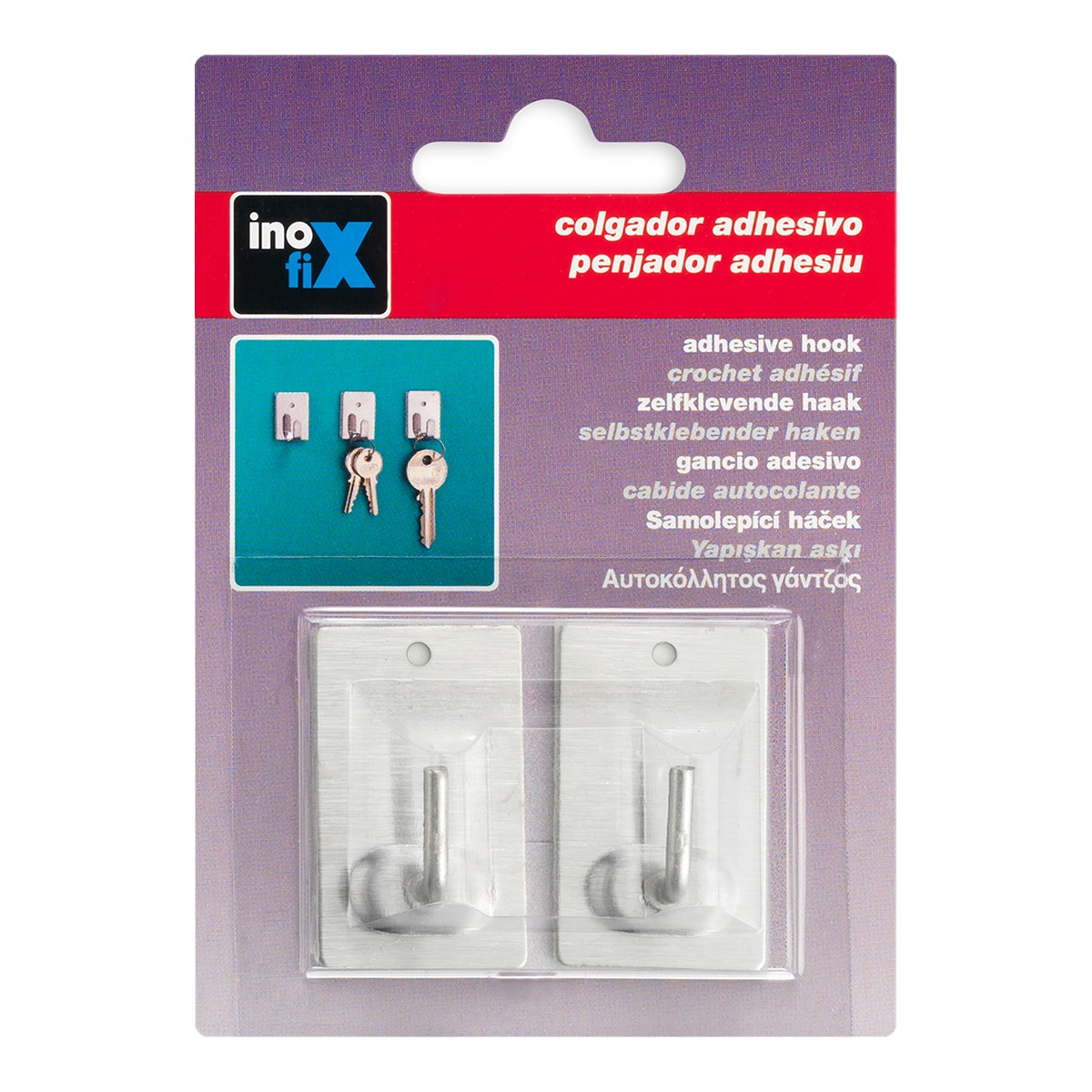 Gancho Adesivo Basic Mini 2 Unid. Aço-2