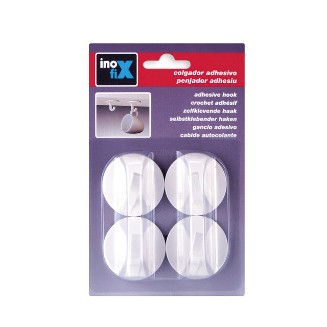 Colgador Adhesivo Techo - 4 Uds Blanco-2