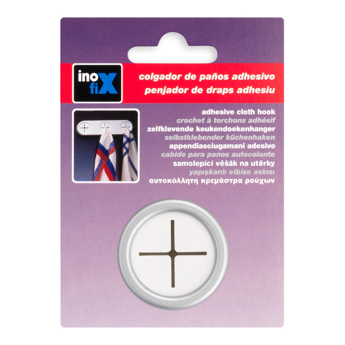 Colgador Adhesivo Paños Cocina Cromo mate-3