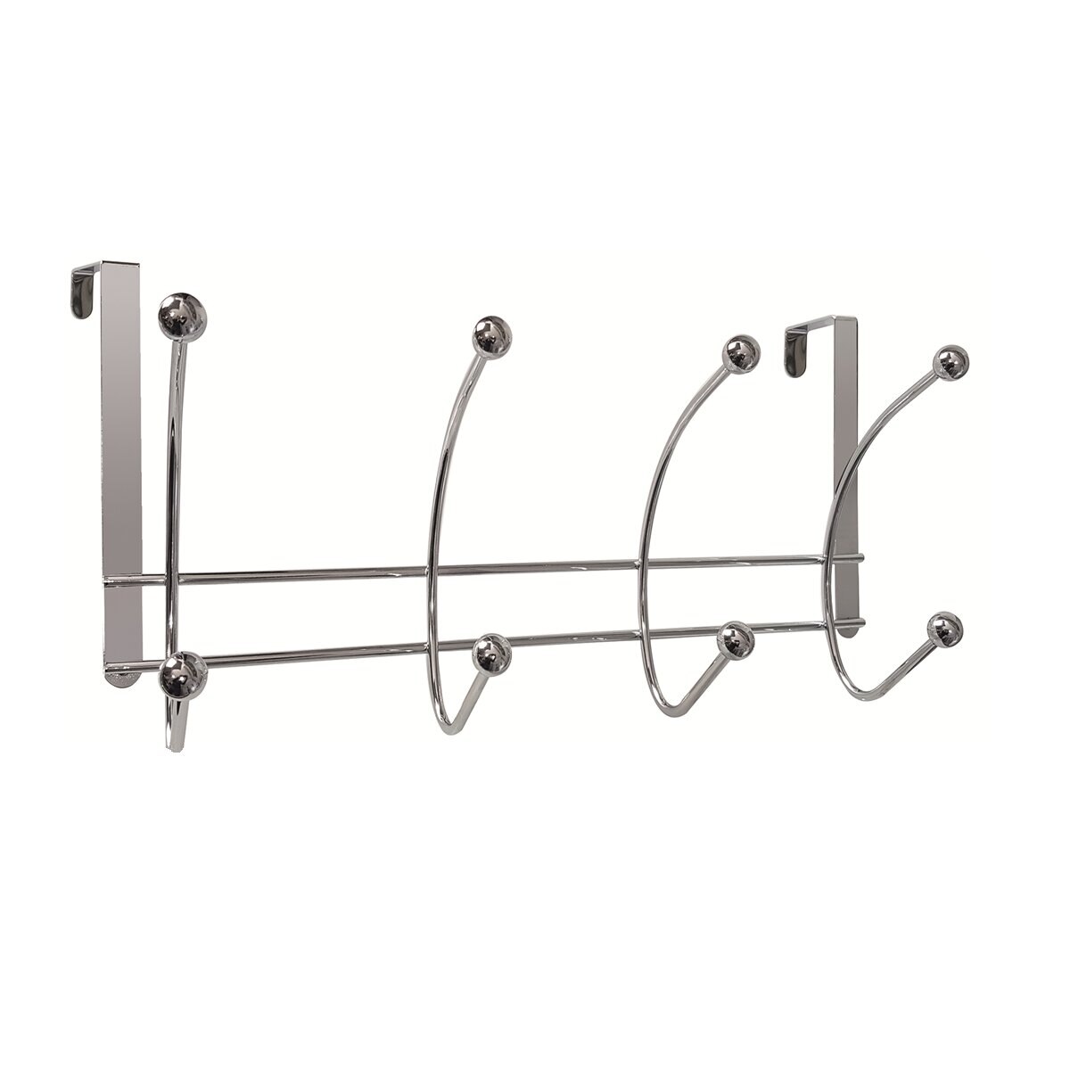 Percha Sobrepuerta Cromada 4 Ganchos con Bolas Cromo-1