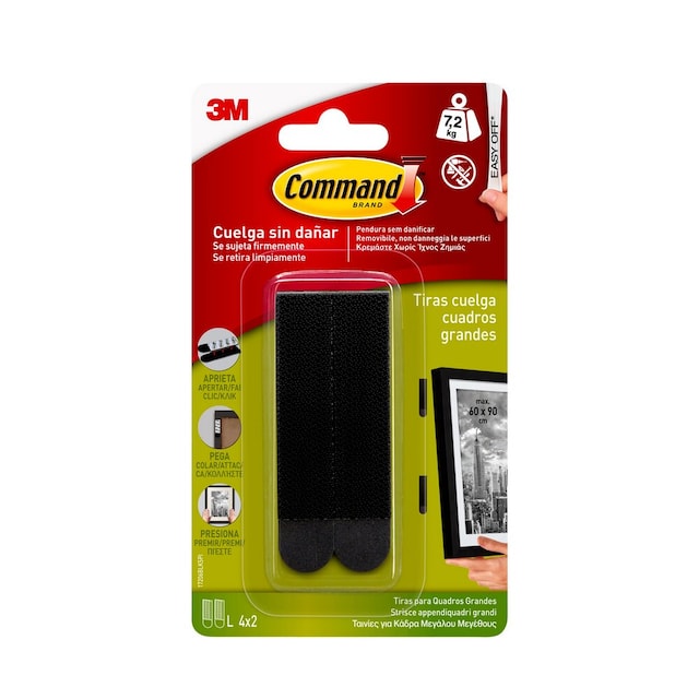 Imagem 0 de Tiras Grandes de Pendurar Quadros 8 Unid.