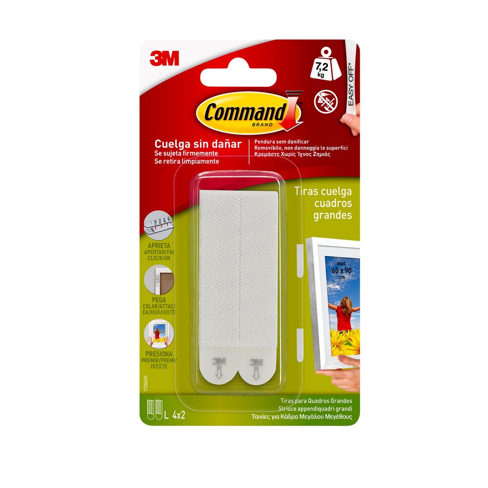 Imagem 0 de Tiras Grandes de Pendurar Quadros 8 Unid.