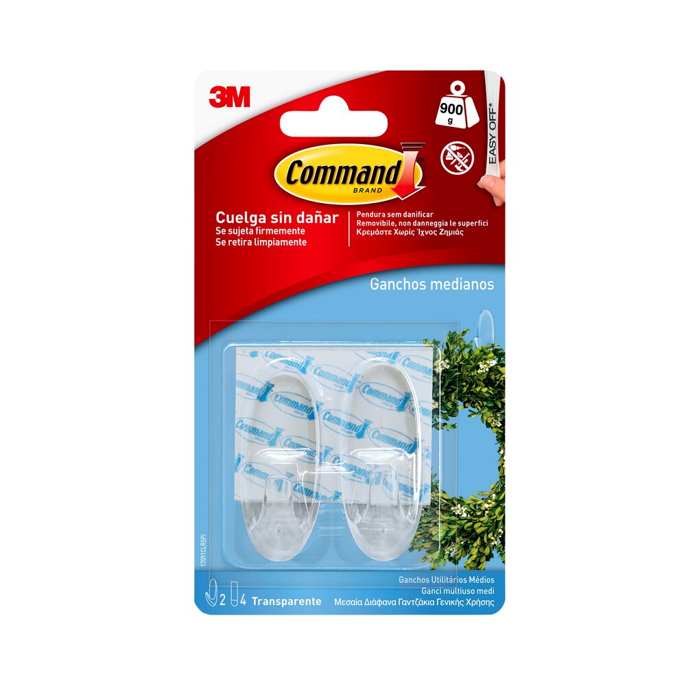 Imagem 0 de Ganchos Médios Transparentes 2 Unid.