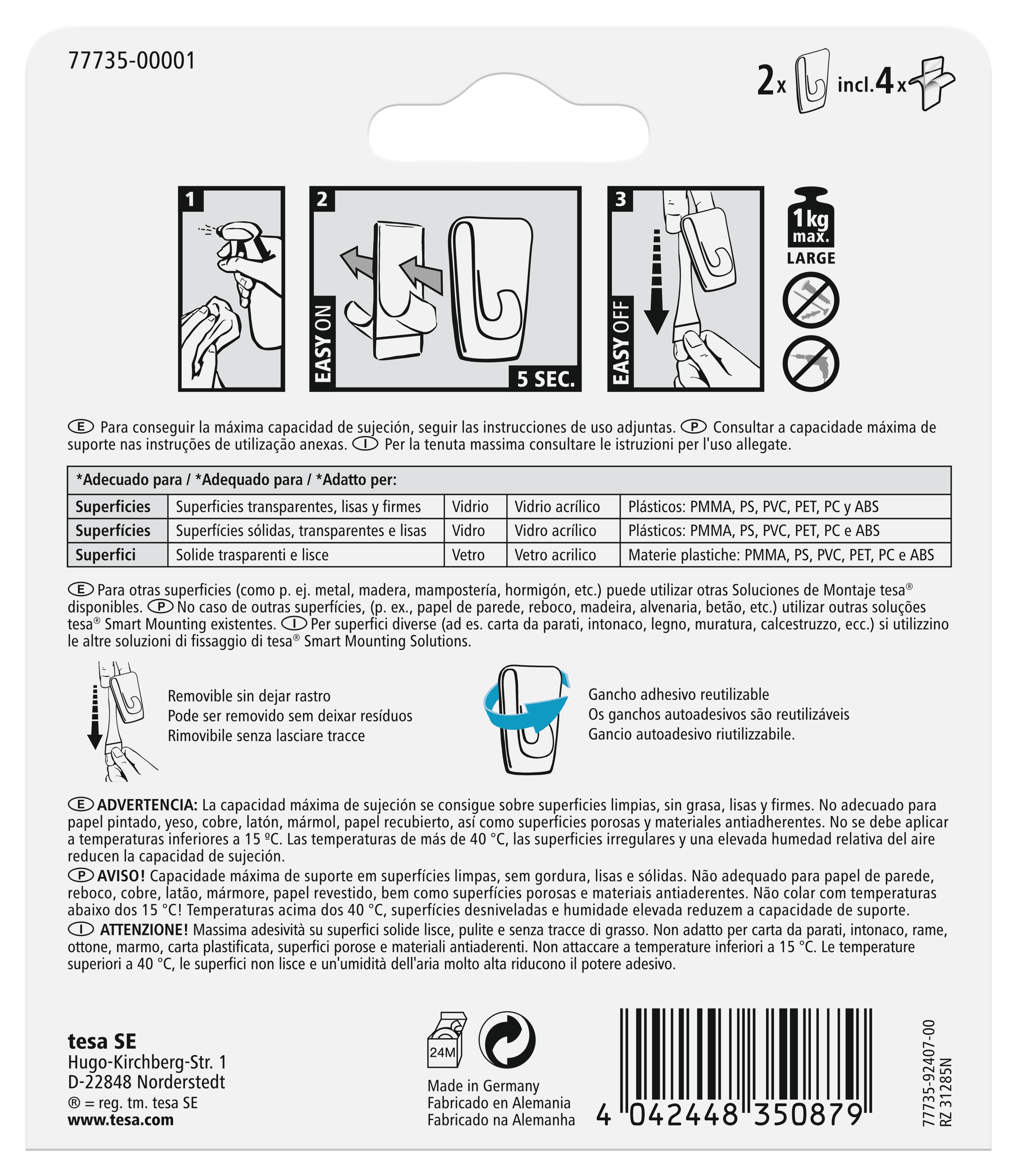 Gancho Adhesivo Transparente 2 Uds Cristal-4
