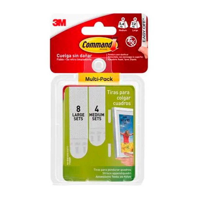 Imagen 0 de Tiras Colgar Cuadros Pack 8 Uds Grandes + 4 Uds Medianas