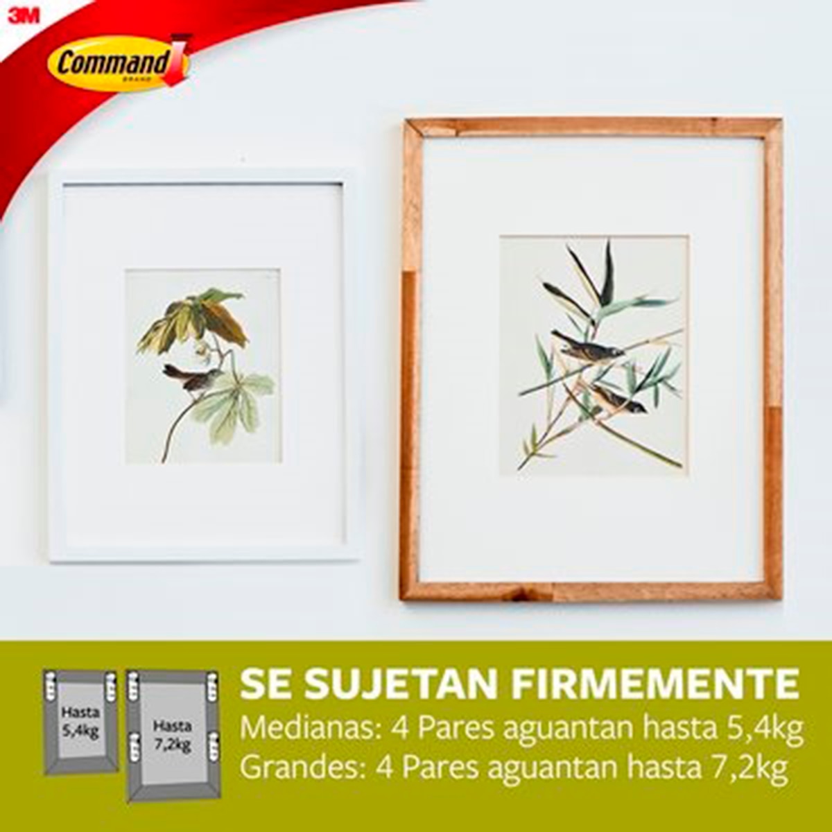 Tiras Colgar Cuadros Pack 8 Uds Grandes + 4 Uds Medianas Blanco-8