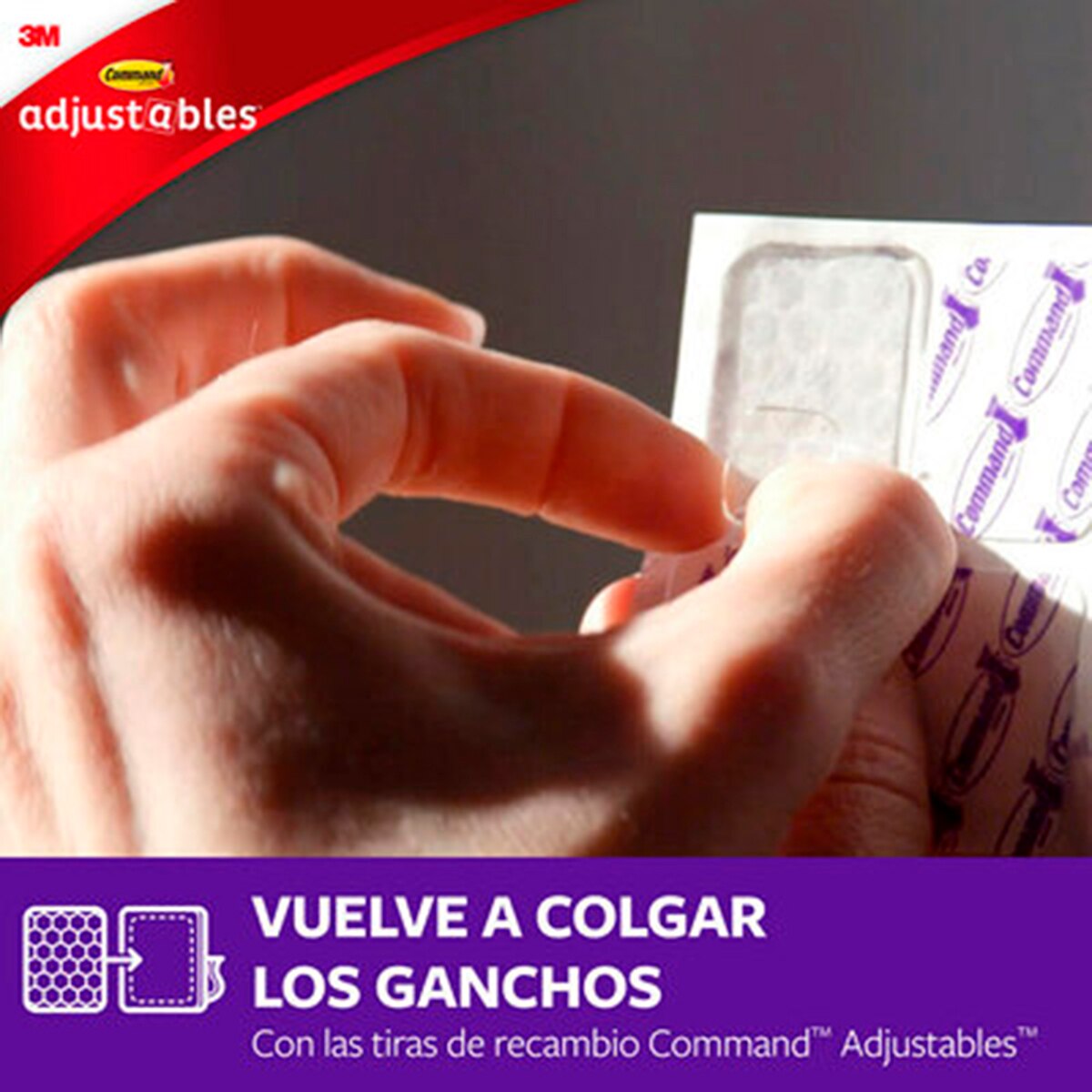 Tiras de Recarga Reposicionáveis para Clips e Ganchos 24 Unid. Transparente-2