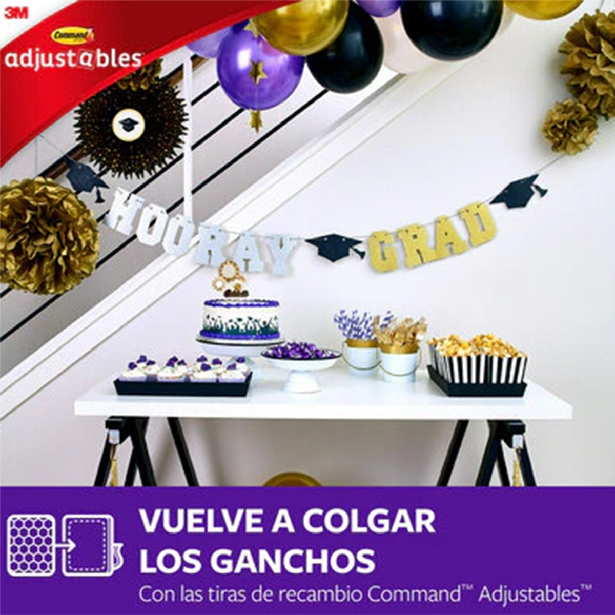 Tiras de Recarga Reposicionáveis para Clips e Ganchos 24 Unid. Transparente-3