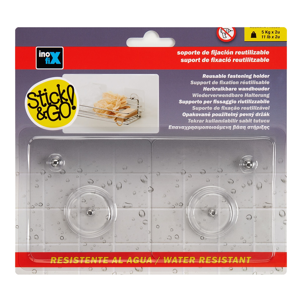 Suporte de Fixação Reutilizável com Rosca - 2 Unid. Transparente-2