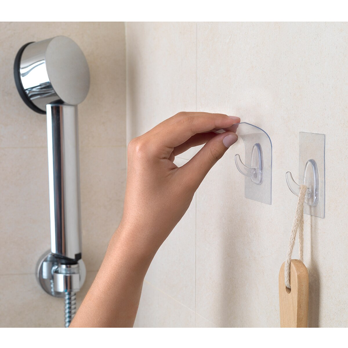 Colgador Autoadherente Reutilizable Transparente-3