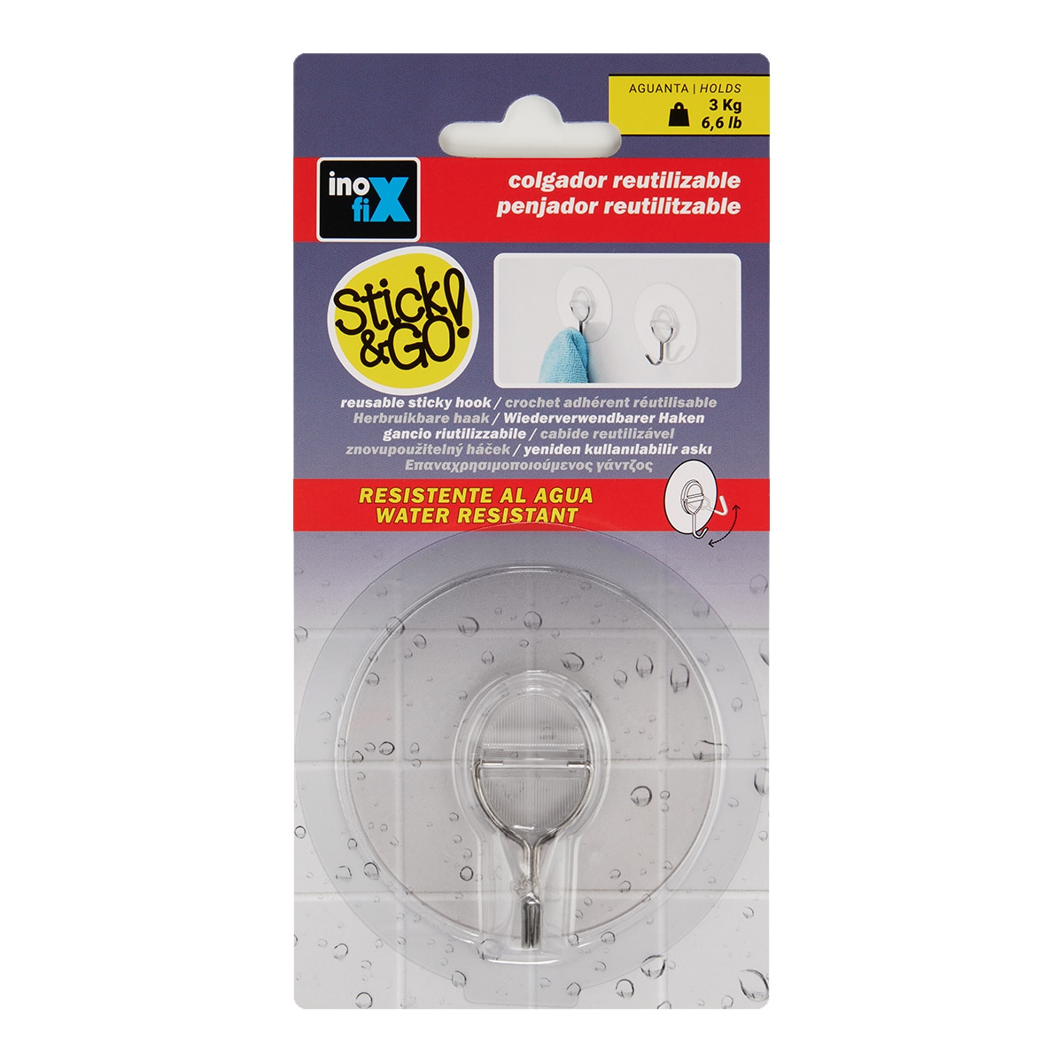 Colgador Autoadherente Reutilizable Gancho Móvil Transparente-2