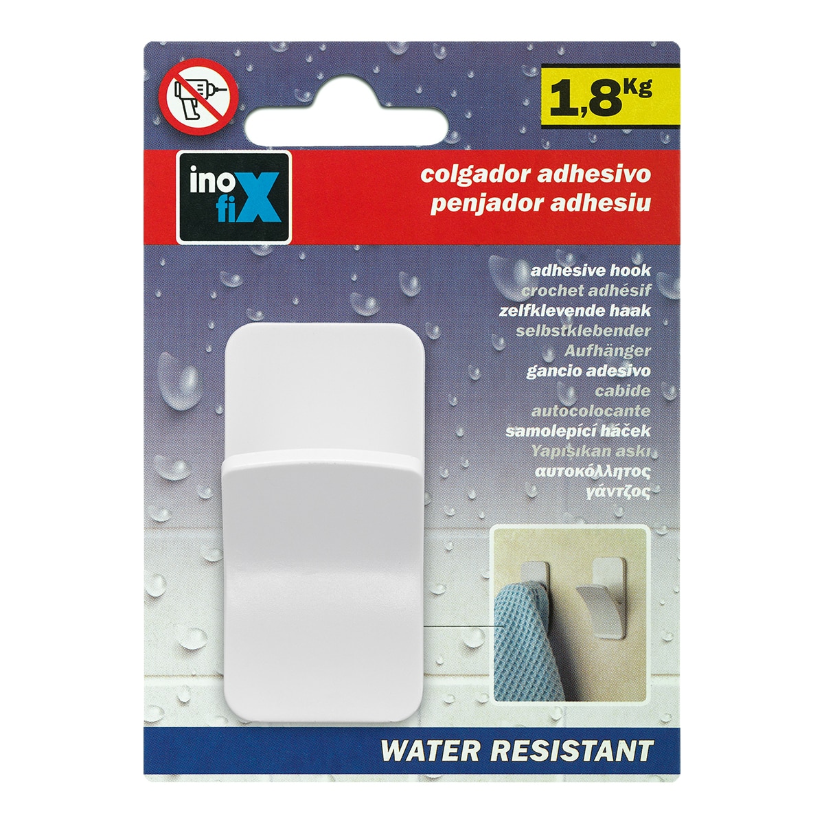 Colgador Adhesivo Resistente al agua Rama Blanco-2