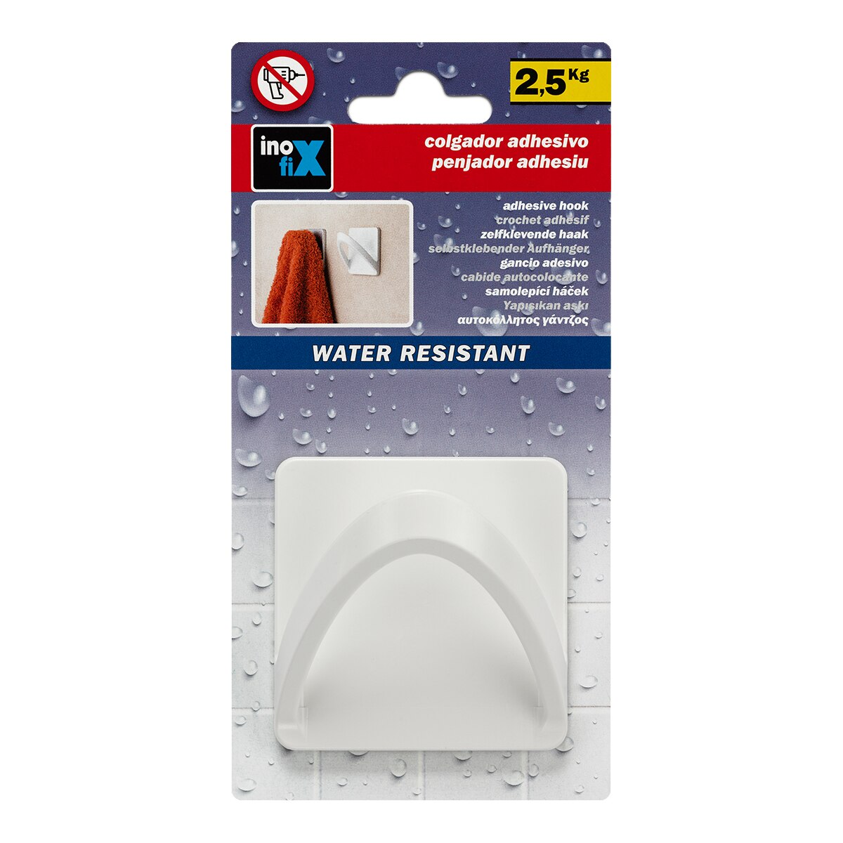 Gancho Adesivo Resistente à Água com Fita Branco-3
