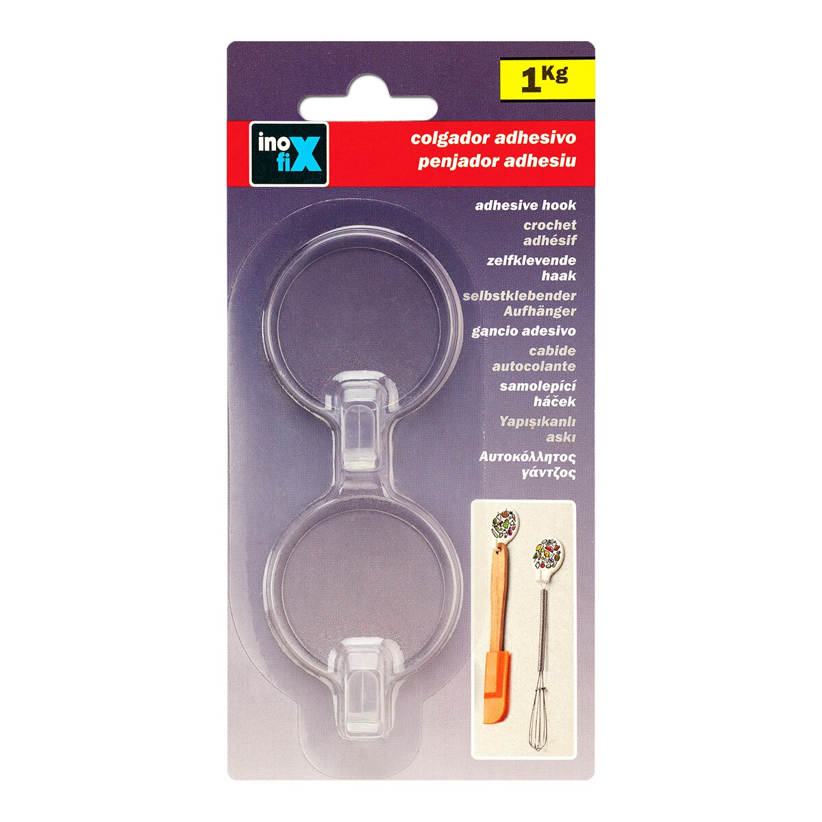 Colgador Adhesivo Circular Transparente - 2 Uds Transparente-2