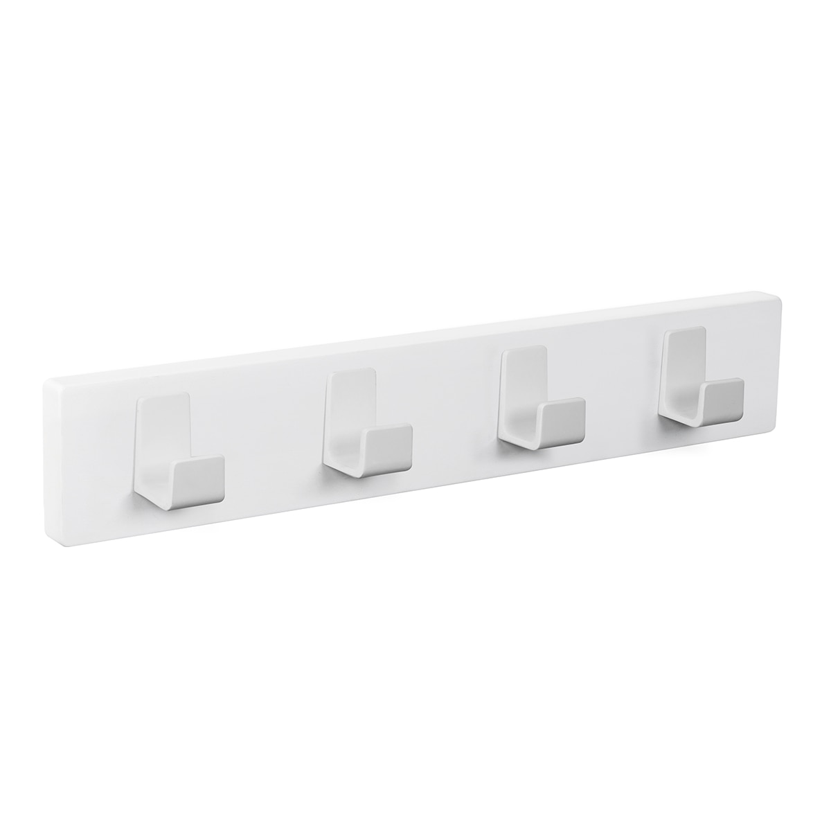Percha Madera y Zamak 4 Colgadores 9106BLBL Blanco-1