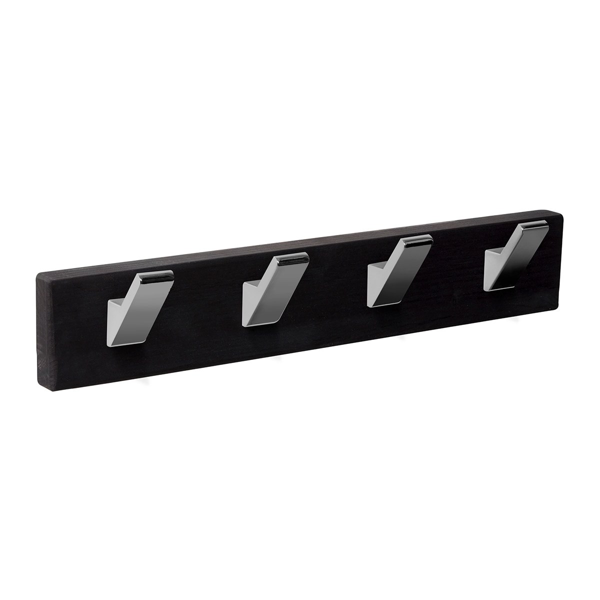 Percha Madera y Zamak 4 Colgadores 9108NECR Negro-1