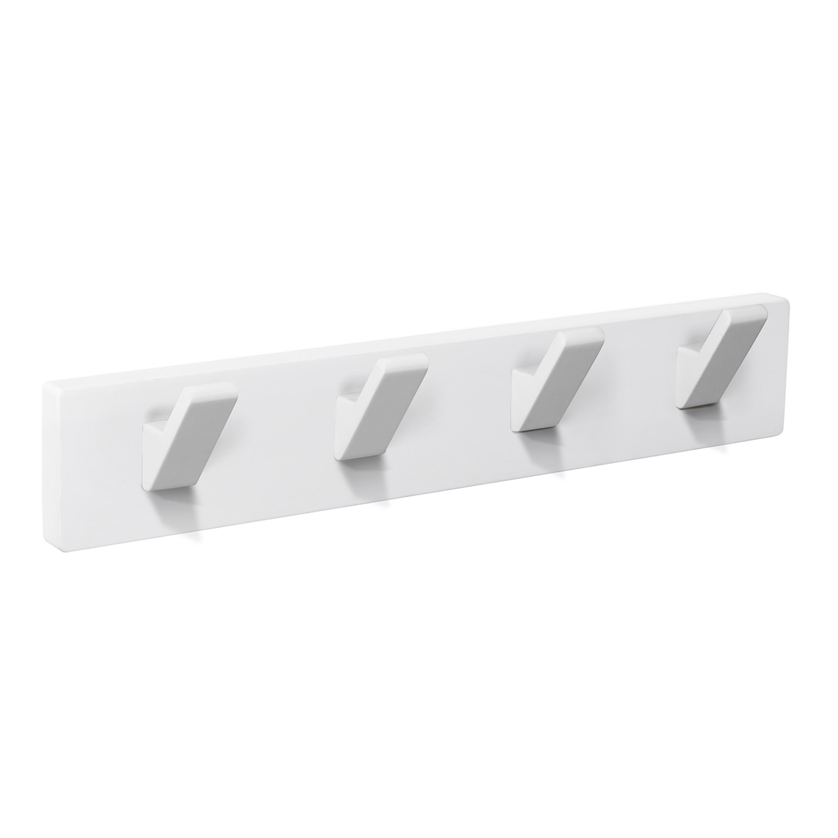 Percha Madera y Zamak 4 Colgadores 9108BLBL Blanco-1