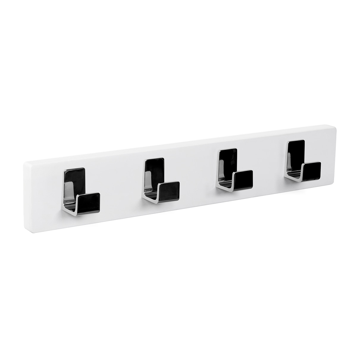 Percha Madera y Zamak 4 Colgadores 9106BLCR Blanco-1