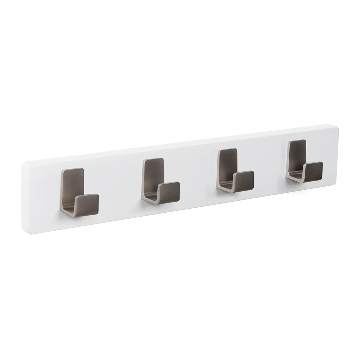 Percha Madera y Zamak 4 Colgadores 9106BLIN Blanco-1