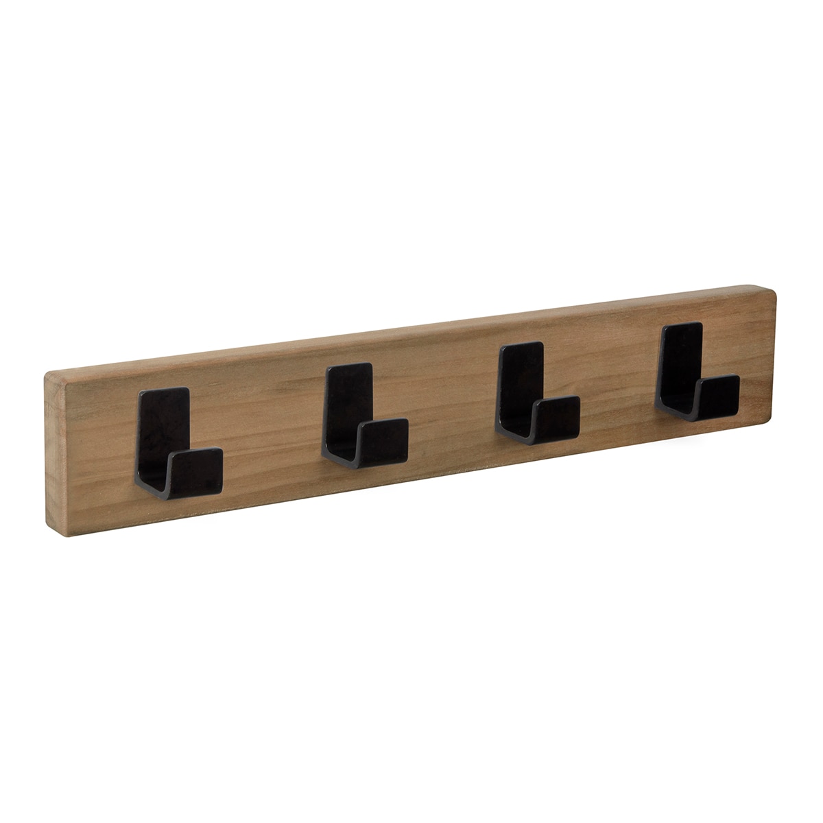 Percha Madera y Zamak 4 Colgadores 9106HVNE Haya rústico-1