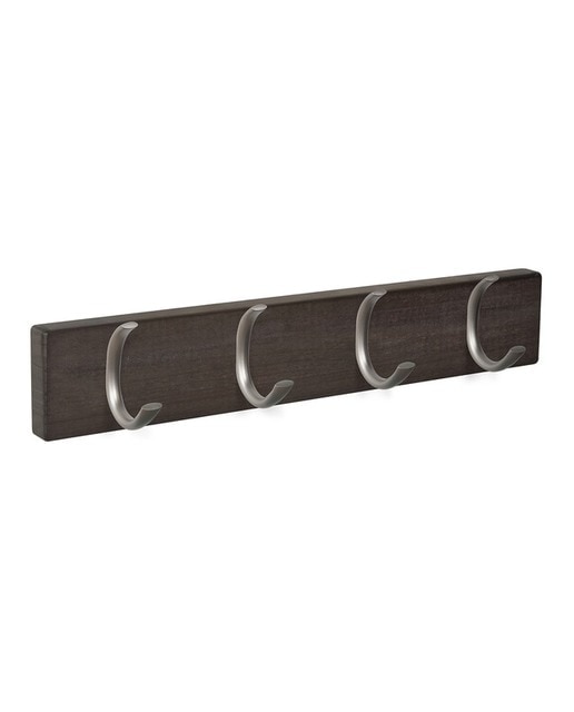 Percha Madera y Zamak 4 Colgadores 9105NVIN Negro / Plateado-1