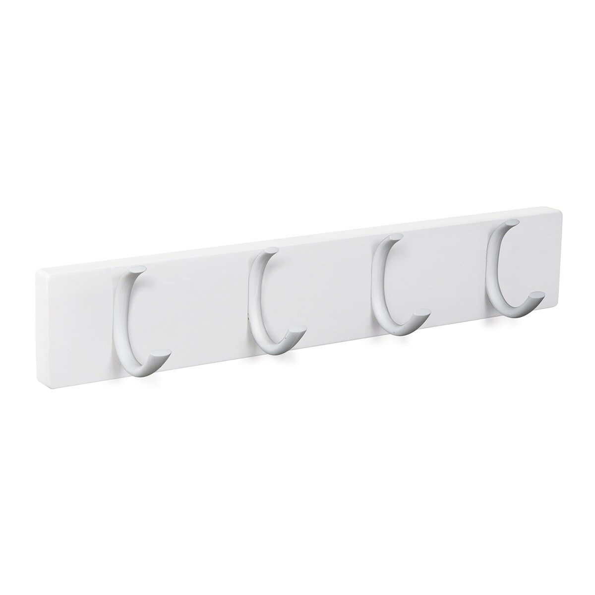 Percha Madera y Zamak 4 Colgadores 9105BLBL Blanco-1