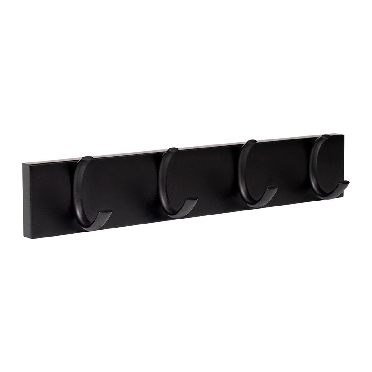 Percha Madera y Zamak 4 Colgadores 9105NENE Negro-1