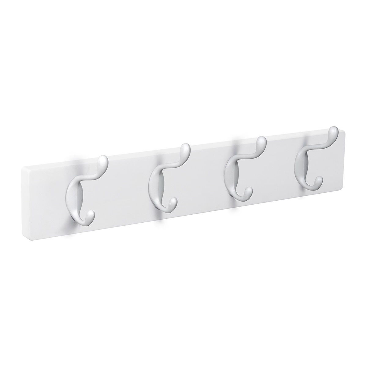Percha Madera y Zamak 4 Colgadores 9101BLBL Blanco-1