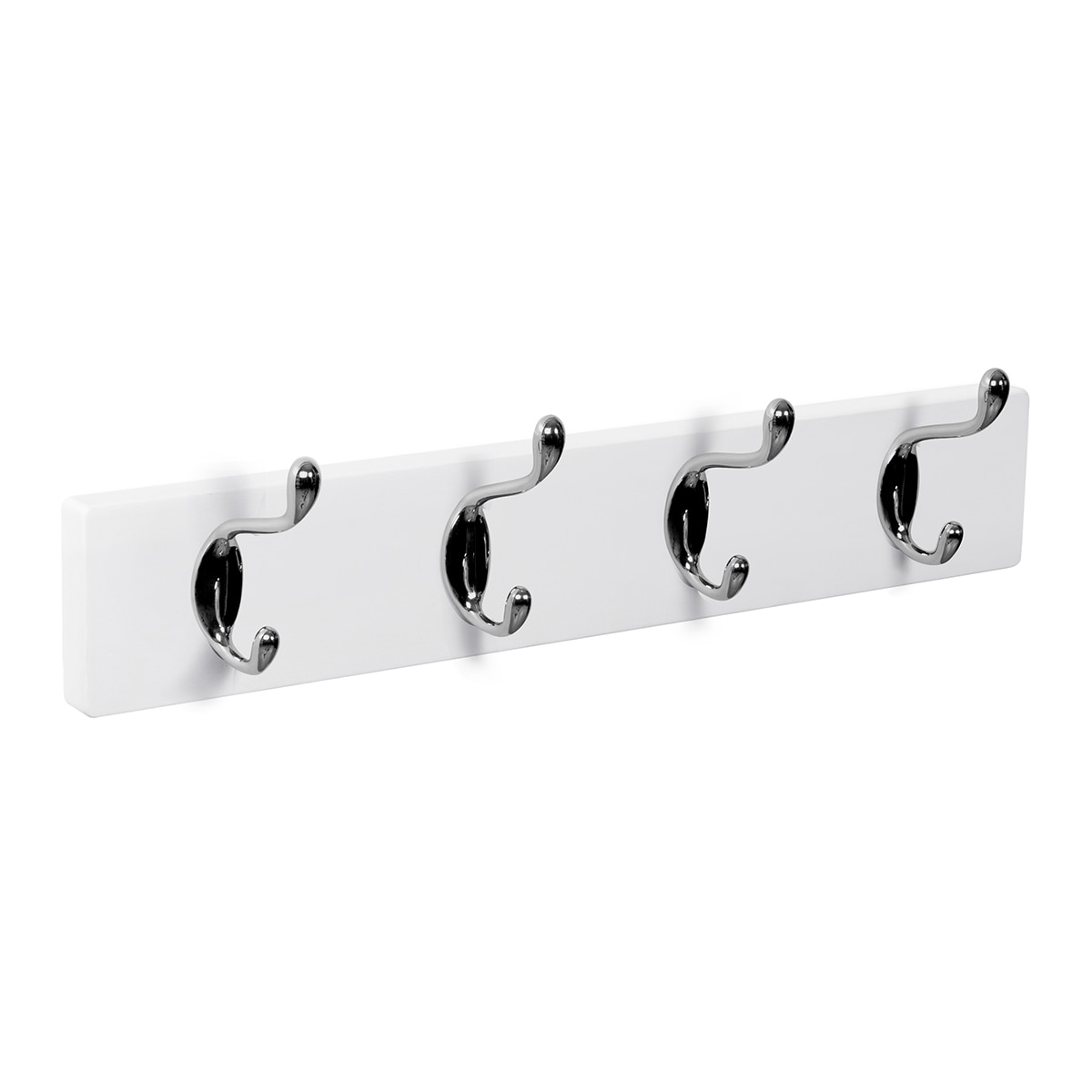 Percha Madera y Zamak 4 Colgadores 9101BLCR Blanco-1
