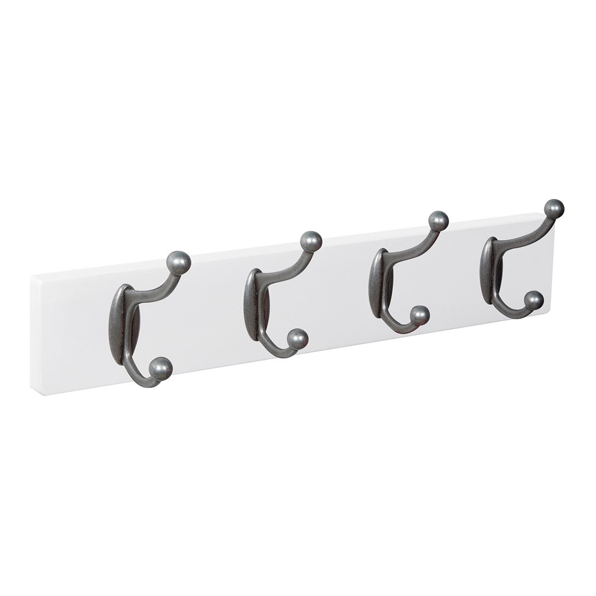 Percha Madera y Zamak 4 Colgadores 9104BLPT Blanco-1