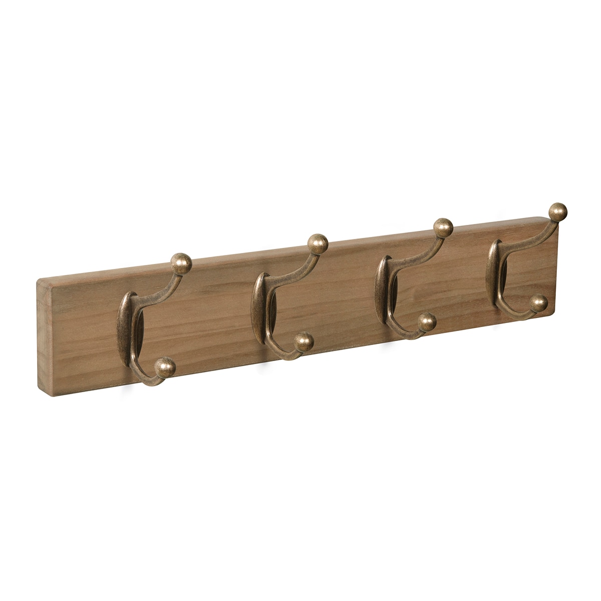 Percha Madera y Zamak 4 Colgadores 9104HVBR Haya rústico-1