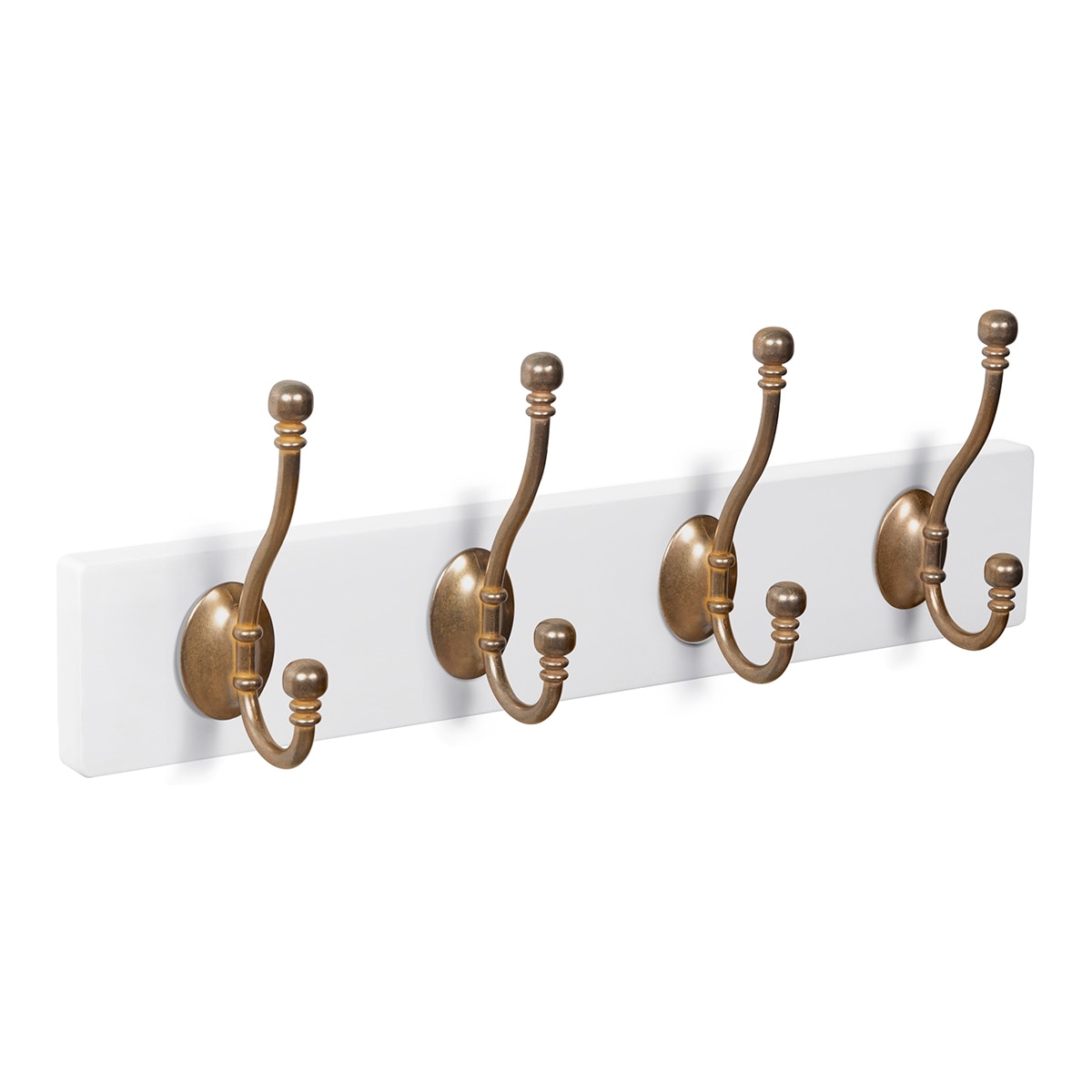 Percha Madera y Zamak 4 Colgadores 9102BLLT Blanco-1