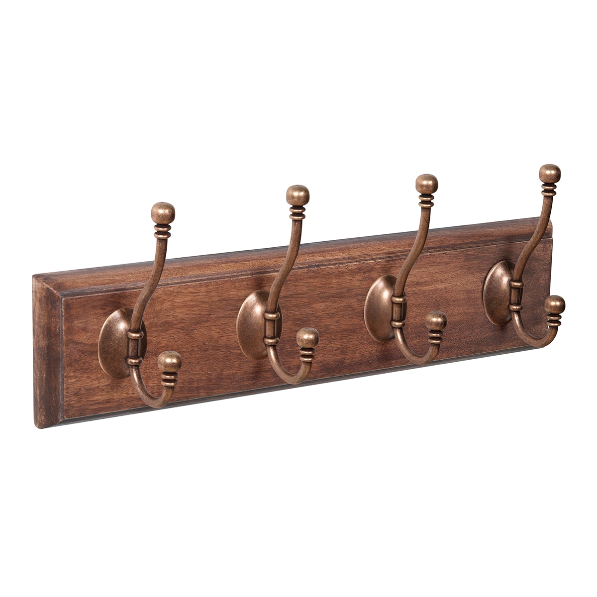 Imagen 0 de Percha Madera y Zamak 4 Colgadores 9502MABR