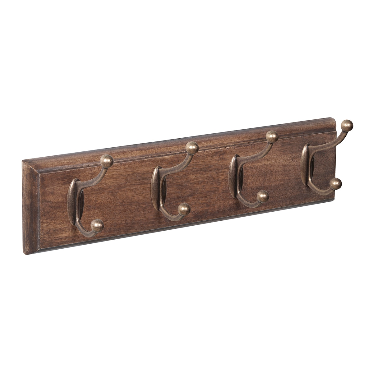 Imagen 0 de Percha Madera y Zamak 4 Colgadores 9504MABR