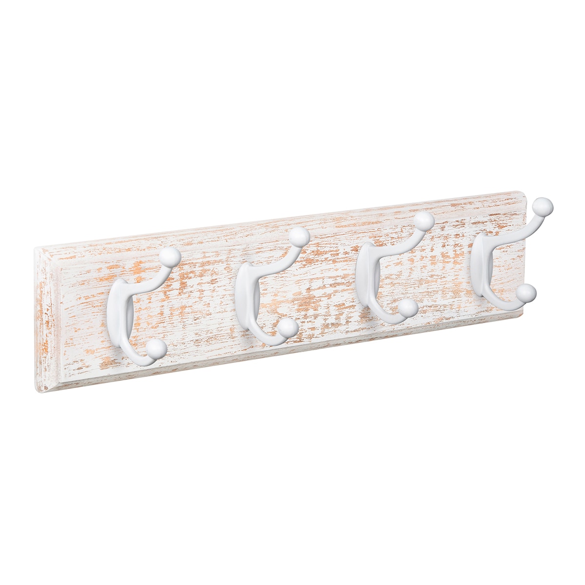 Percha Madera y Zamak 4 Colgadores 9504BLBL Blanco desgastado-1