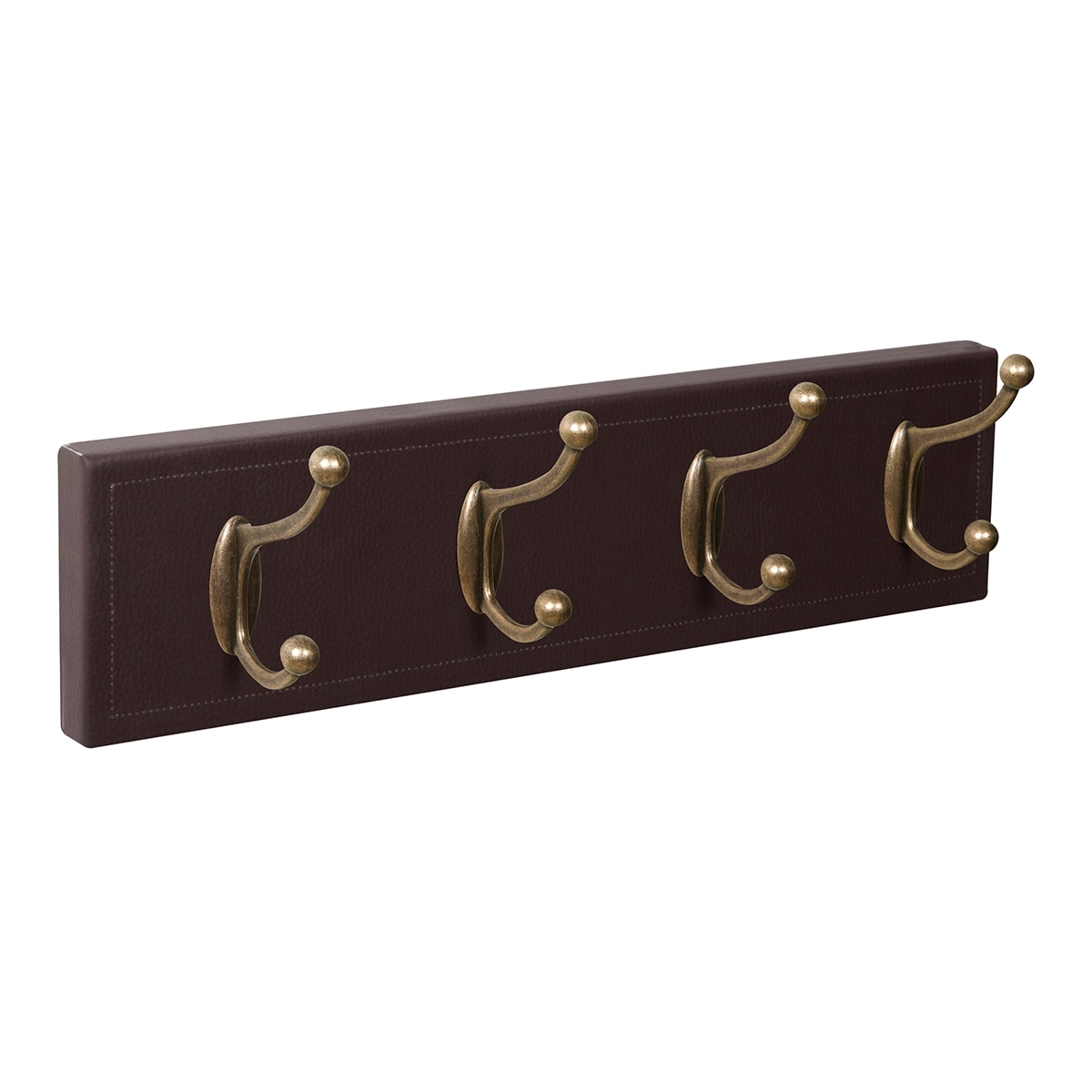 Percha Madera y Zamak 4 Colgadores 9204MABR Marrón-1