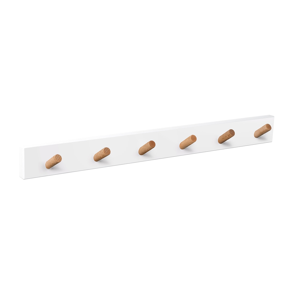 Percha Madera y Zamak 6 Colgadores 9400BLHN6 Blanco-1