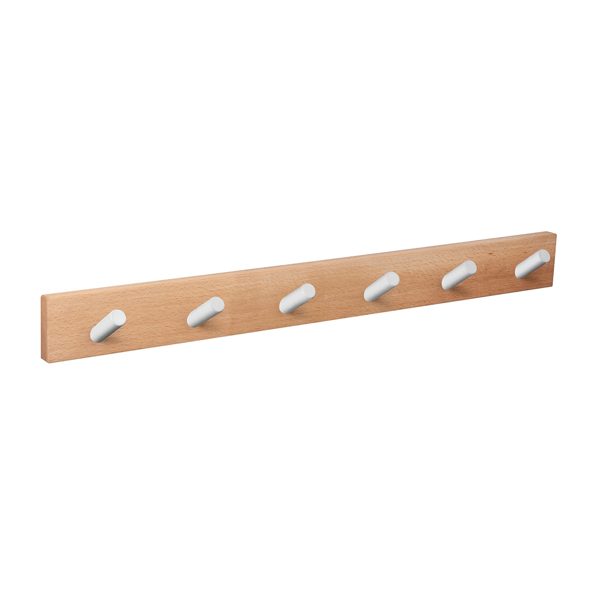 Percha Madera y Zamak 6 Colgadores 9400HNBL6 Haya natural-1