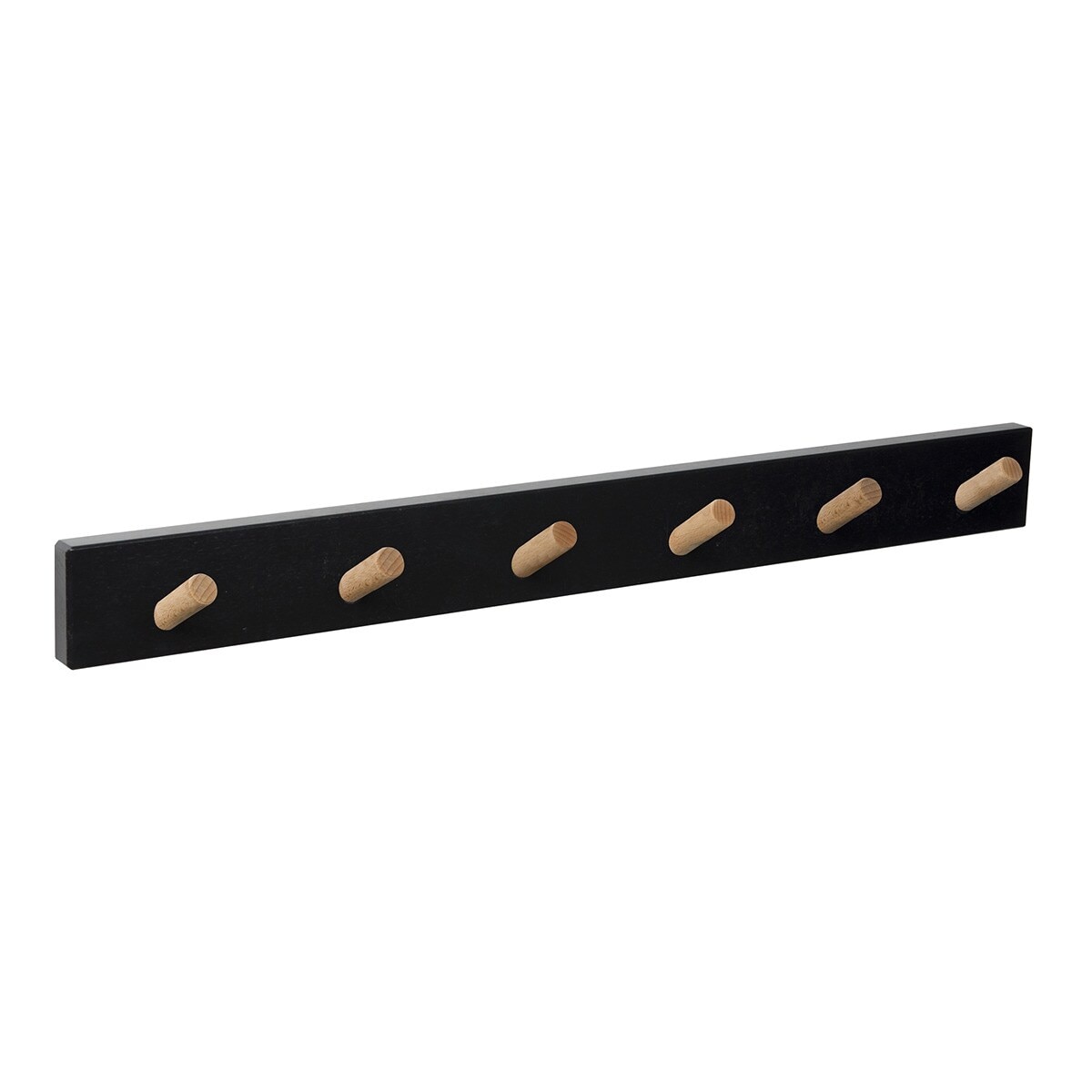 Percha Madera y Zamak 6 Colgadores 9400NEHN6 Haya / Negro-1
