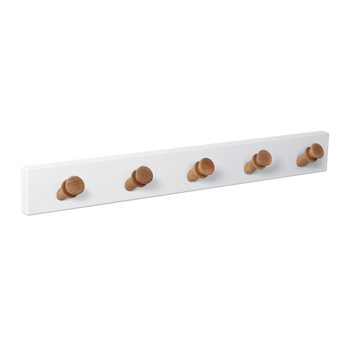 Percha Madera y Madera 5 Colgadores 9401BLHN5 Blanco / Haya-1